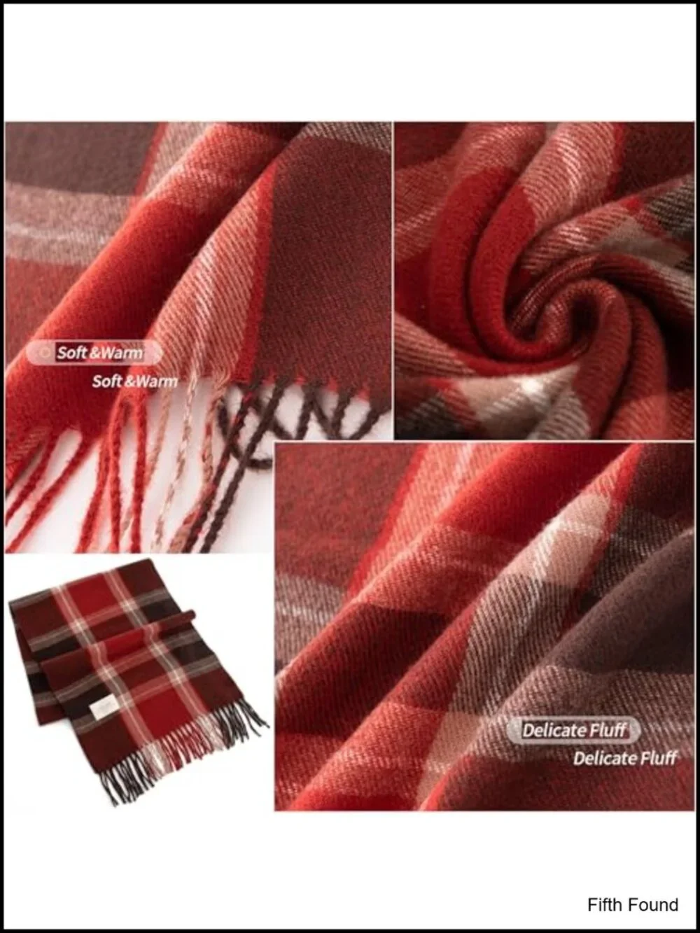 Scottish Tartan Plaid Winter Scarf Fringe Shawl Wrap Soft Warm Women